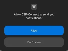 Allow notifications prompt