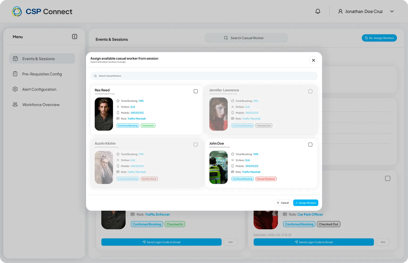 Assign Available Casual Workers