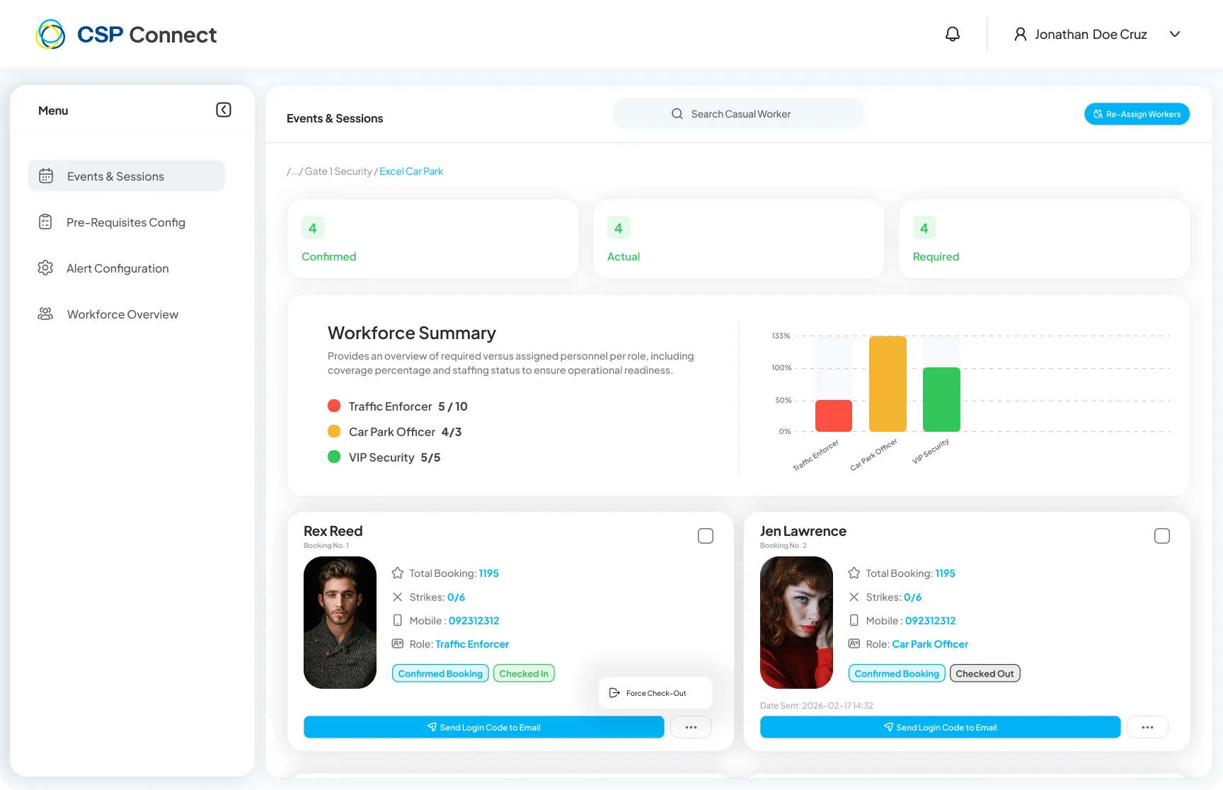 Casual Worker Management Dashboard