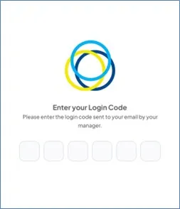 Enter your login code screen