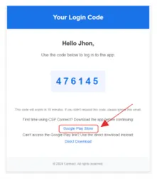Login code email