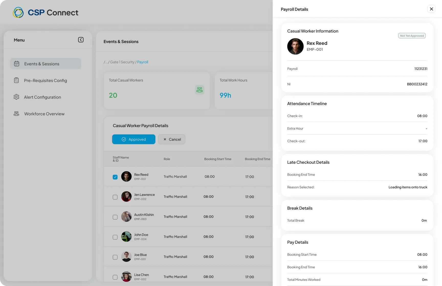 Payroll Details Panel