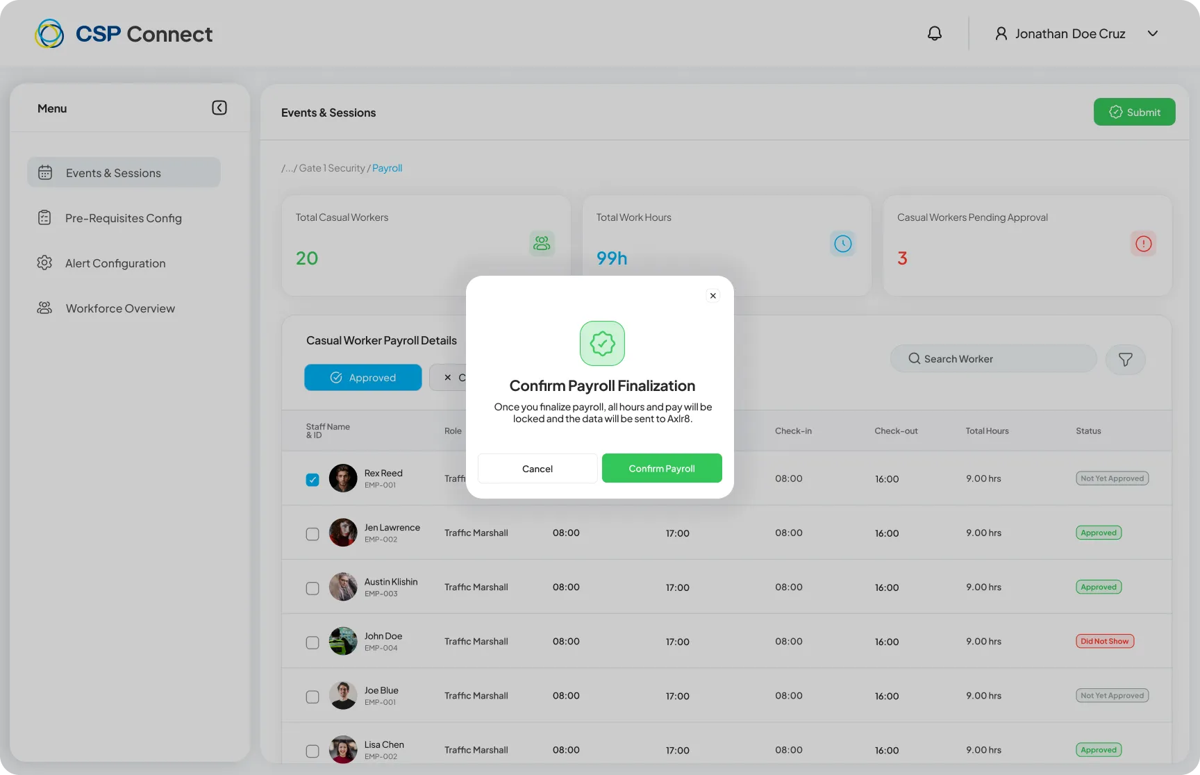 Confirm Payroll Finalisation
