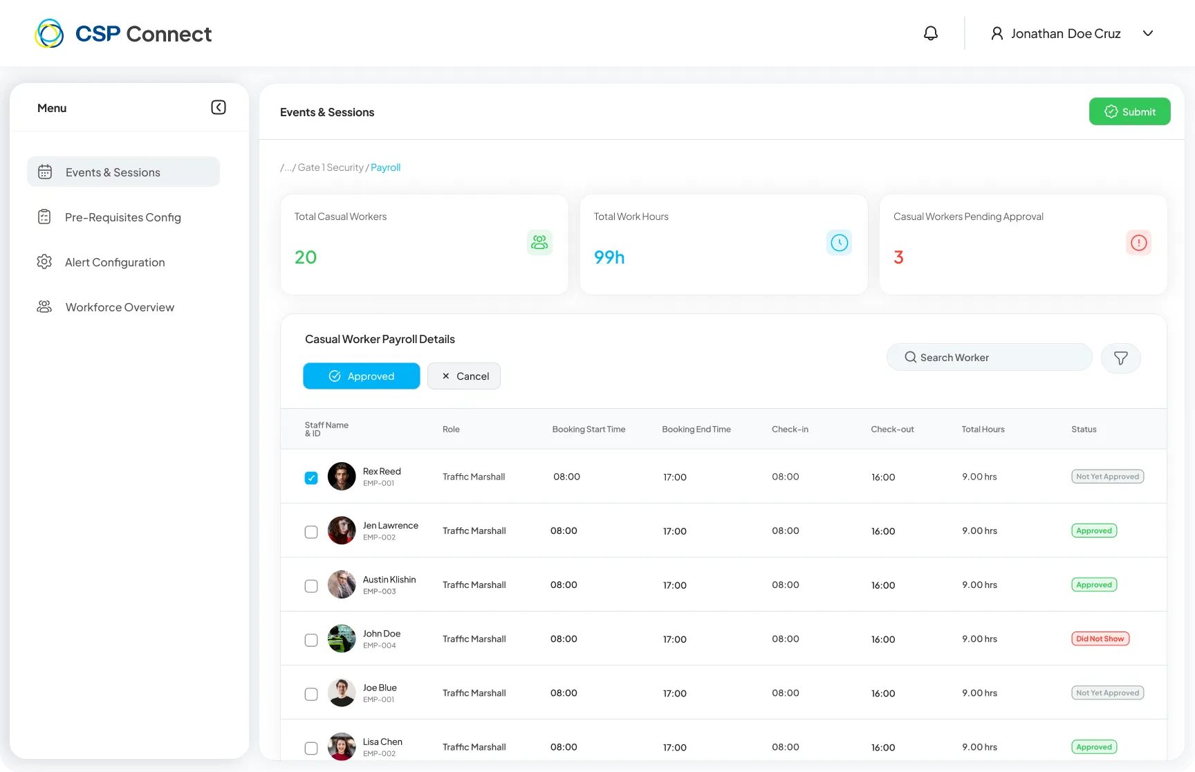 Casual Worker Payroll Details