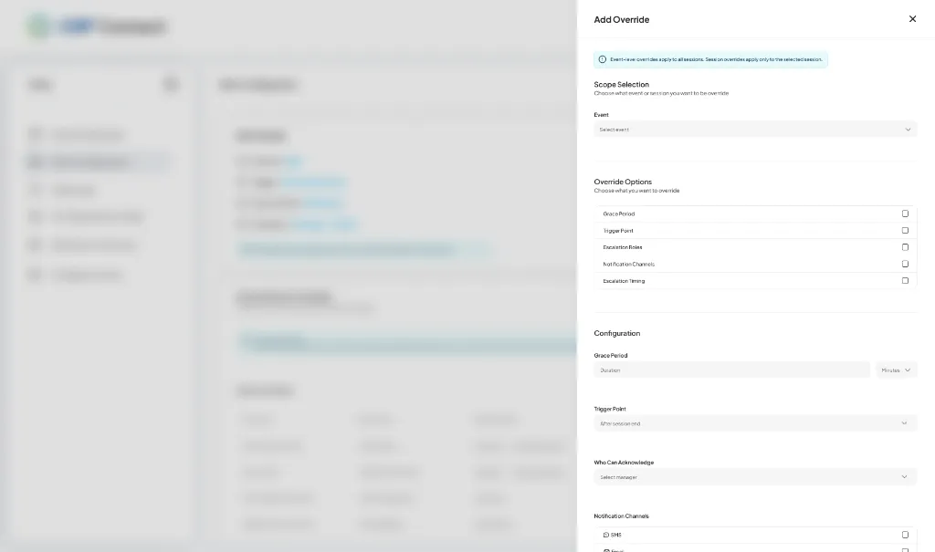 Add Override Modal
